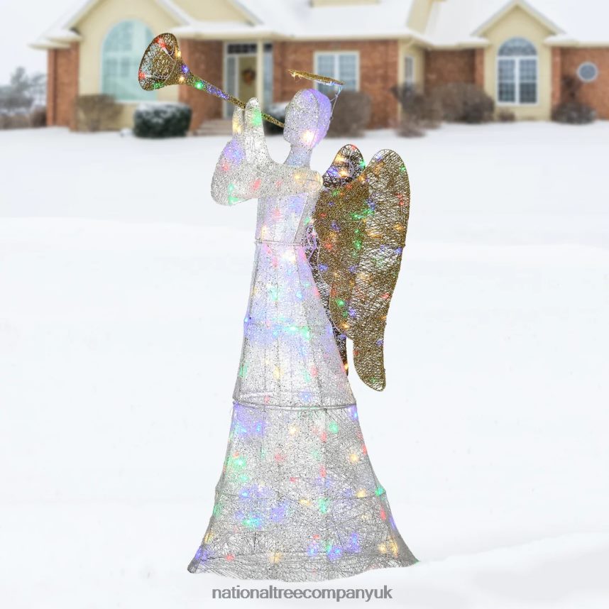 decoration | National Tree Company 60\ Trumpeting White Angel with Multicolor LED Lights F2L4F593